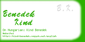 benedek kind business card